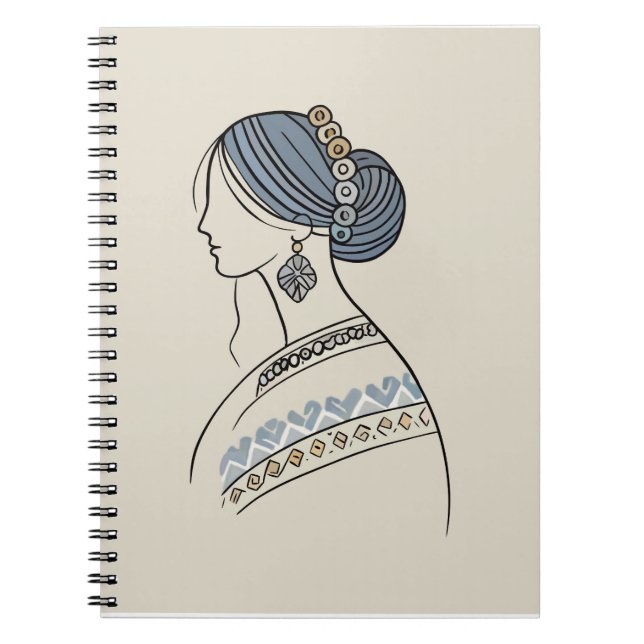 Ukrainisches Folk Art Spiral Notebook | Liniengraf Notizblock (Vorderseite)