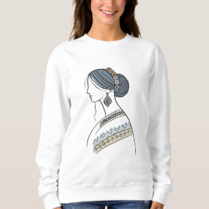 Ukrainisches Folk Art Sweatshirt Liniengrafiken