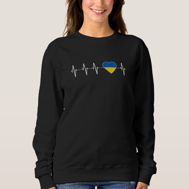 Ukrainisches Herzschlag I Liebe Ukraine Flag Herz Sweatshirt (Vorderseite)