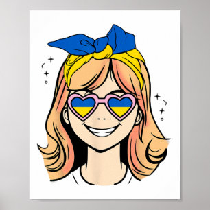 Ukrainisches kleines Mädchen mit roten Haaren Poster