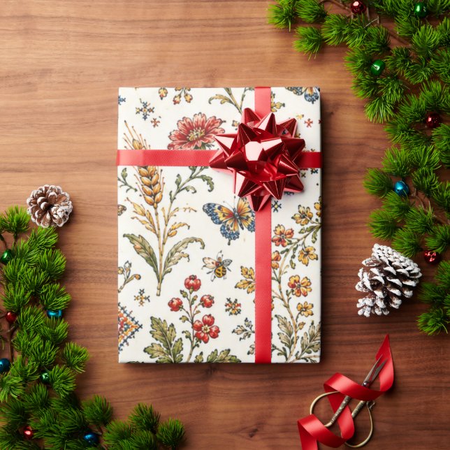 Ukrainisches Kreuzstichmuster-Wrap-Papier Geschenkpapier (Feiertagsgeschenk)