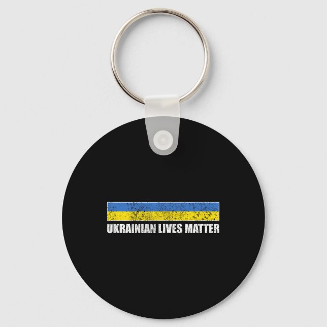 Ukrainisches Leben Problem Ukraine-Flagge  Schlüsselanhänger (Vorderseite)