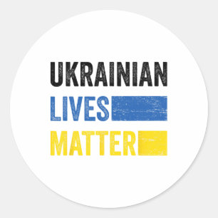 Ukrainisches Leben Problemflagge Ukraine Liebhaber Runder Aufkleber