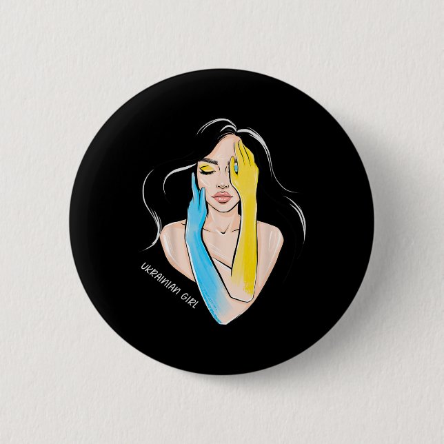 Ukrainisches Mädchen Frauen  Button (Vorderseite)