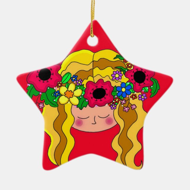 Ukrainisches Mädchen Keramik Ornament (Vorne)