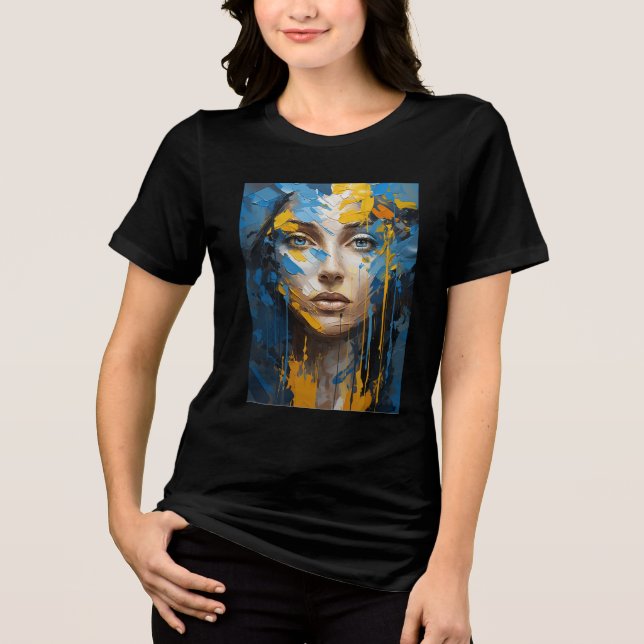 Ukrainisches Mädchen. Tri-Blend Shirt (Vorderseite)