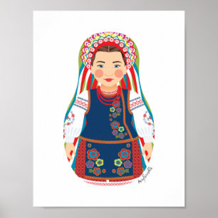 Ukrainisches Matryoshka-Poster Poster