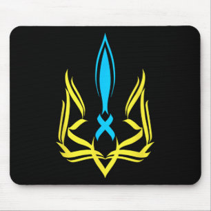 Ukrainisches Nationalemblem Gelbe Blaue Farben - U Mousepad