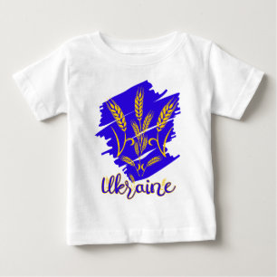 Ukrainisches Nationalsymbol tryzub aus Weizenohr Baby T-shirt