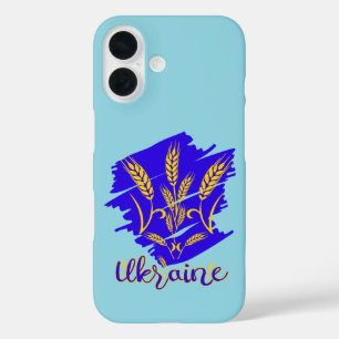Ukrainisches Nationalsymbol tryzub aus Weizenohr iPhone 16 Hülle