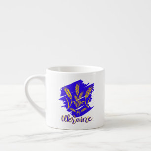Ukrainisches Nationalsymbol tryzub aus Weizenohr Espressotasse