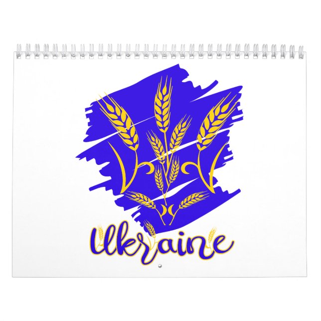 Ukrainisches Nationalsymbol tryzub aus Weizenohr Kalender (Titelbild)