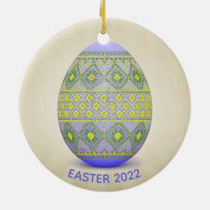 Ukrainisches Ostereier (Pysanka) Design Keramik Or Ornament