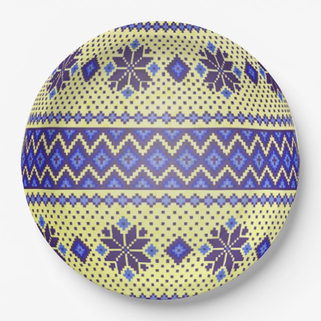 Ukrainisches Ostereier (Pysanka) Papiere Teller (Vorderseite)