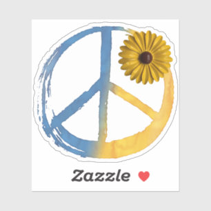 Ukrainisches PEACE Symbol Zeichen Sonnenblume Ukra Aufkleber