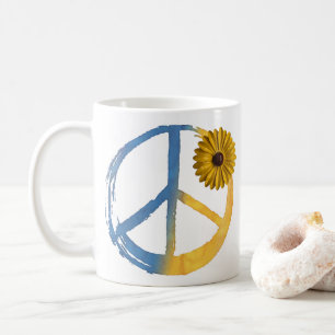 Ukrainisches PEACE Symbol Zeichen Sonnenblume Ukra Kaffeetasse