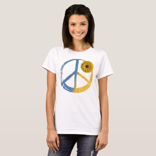 Ukrainisches PEACE Symbol Zeichen Sonnenblume Ukra T-Shirt