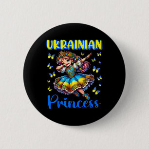 Ukrainisches Prinzessin Dab Mädchen Flagge Kleid E Button