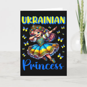 Ukrainisches Prinzessin Dab Mädchen Flagge Kleid E Karte