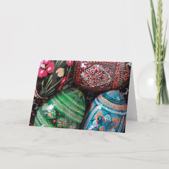 Ukrainisches pysanky - Ostereier Feiertagskarte (Vorderseite)