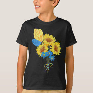 Ukrainisches Sonnenblumen-T-Shirt Blau Gelbes Schm T-Shirt