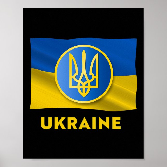 Ukrainisches Staatssymbol - Ukraine-Flagge Poster (Vorne)