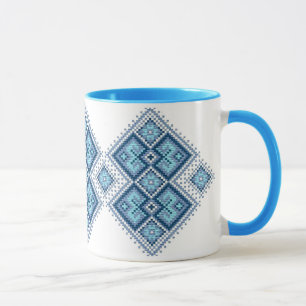 Ukrainisches Stickereiblau vyshyvanka Tasse