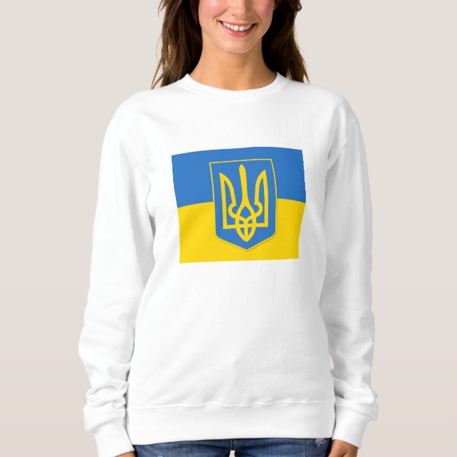 Ukrainisches Symbol-Dreizimmerwappen Sweatshirt (Vorderseite)