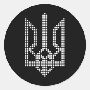 Ukrainisches Trident-Symbol - Ich stehe mit der Uk Runder Aufkleber