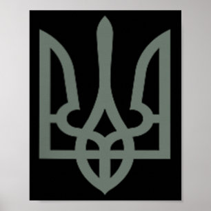 Ukrainisches Trident Symbol Tryzub Emblem Poster