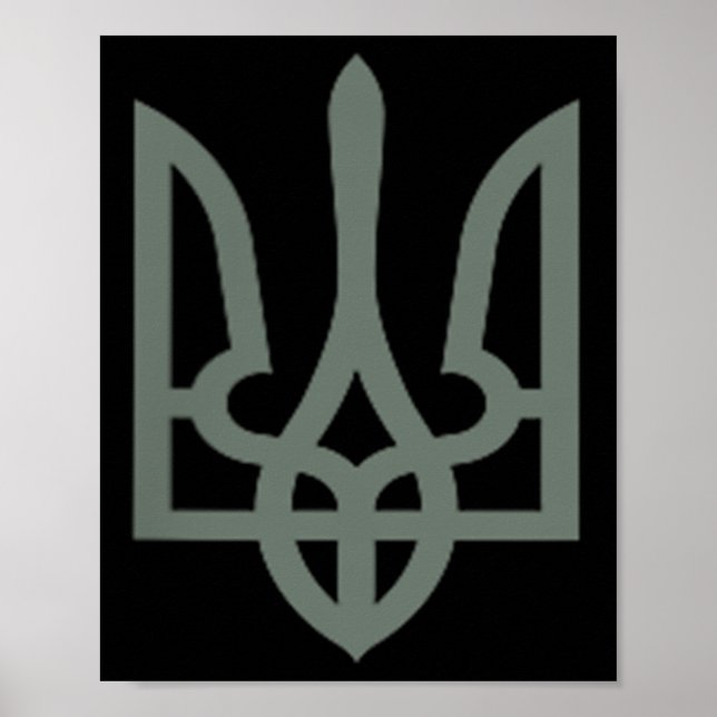 Ukrainisches Trident Symbol Tryzub Emblem Poster (Vorne)