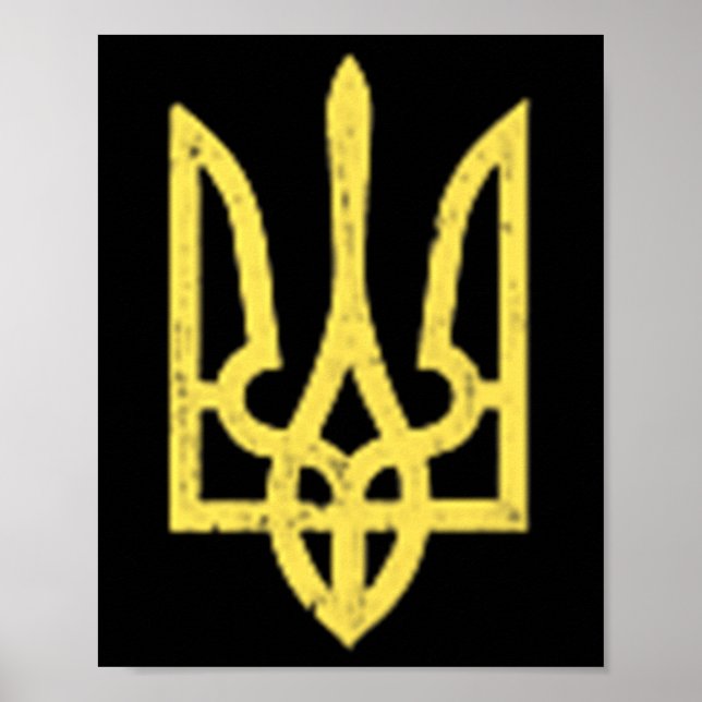Ukrainisches Trident-Symbol - Ukraine Unterstützun Poster (Vorne)