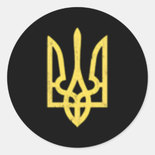 Ukrainisches Trident Symbol Ukraine Unterstützung Runder Aufkleber