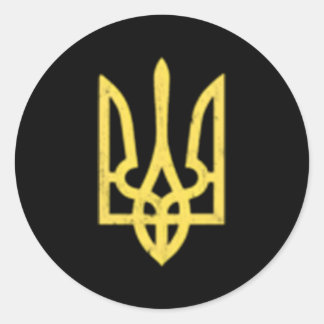 Ukrainisches Trident Symbol Ukraine Unterstützung Runder Aufkleber