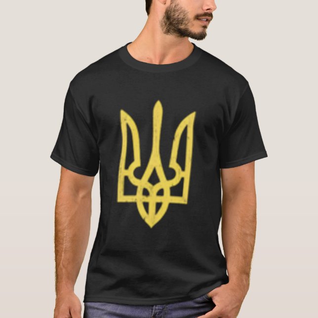 Ukrainisches Trident Symbol Ukraine Unterstützung  T-Shirt (Vorderseite)