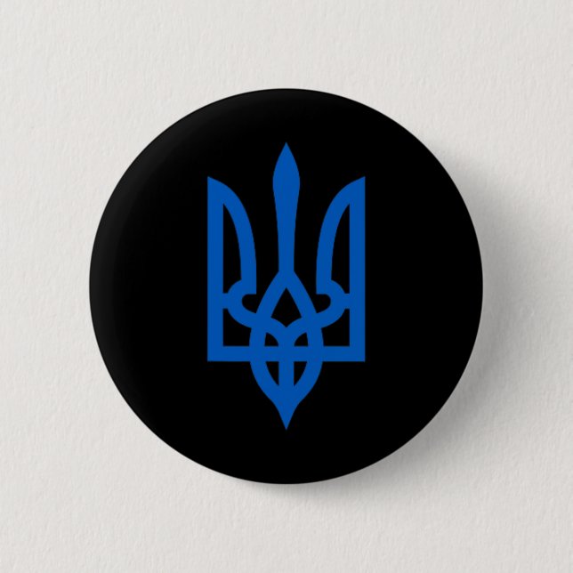 Ukrainisches Tryzub-Symbol auf dem Herzen  Button (Vorderseite)
