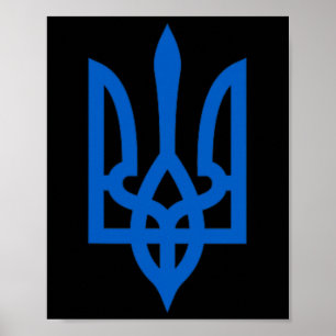 Ukrainisches Tryzub-Symbol auf dem Herzen  Poster