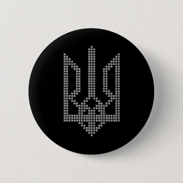 Ukrainisches Tryzub-Symbol auf dem Herzen - Ukrain Button (Vorderseite)
