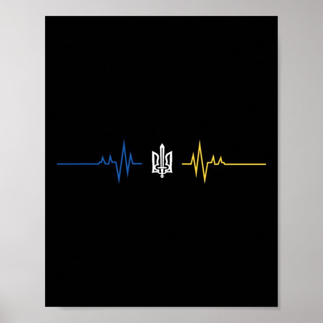 Ukrainisches Tryzub-Symbol mit Schwert - Ukraine T Poster (Vorne)