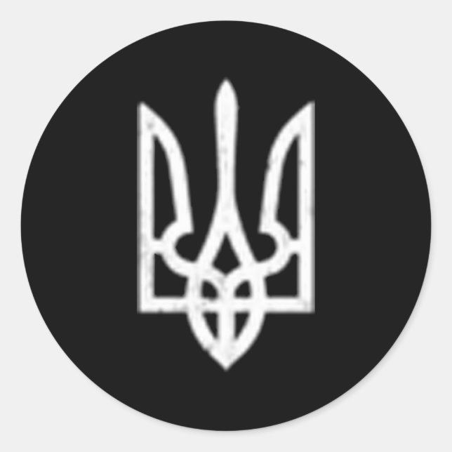 Ukrainisches Tryzub Symbol Ukraine Trident Runder Aufkleber (Vorderseite)