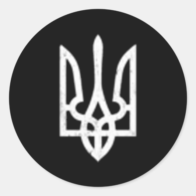 Ukrainisches Tryzub Symbol Ukraine Trident Runder Aufkleber (Vorderseite)