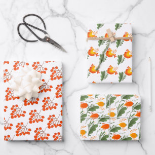 Ukrainisches Volksblumenmuster. Ukraine Geschenkpapier Set