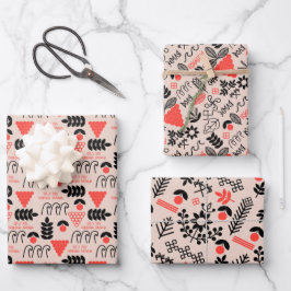 Ukrainisches Volksblumenmuster. Ukraine Geschenkpapier Set