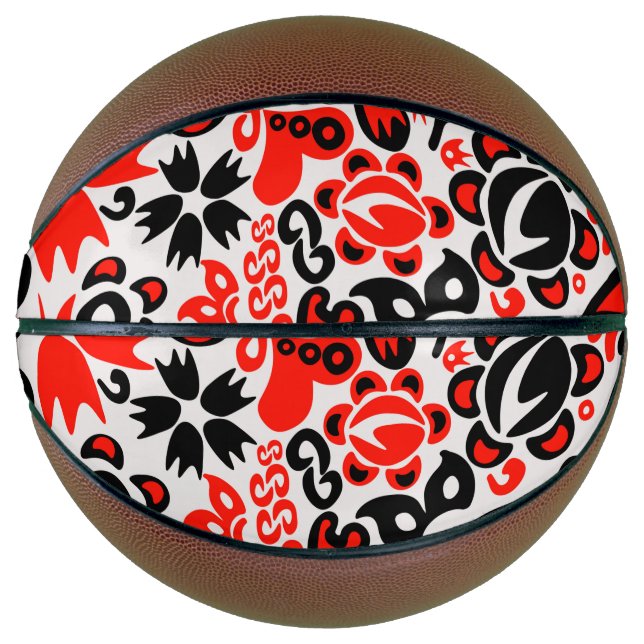 Ukrainisches Volkskunst-Blumenmuster Basketball (Vorderseite)