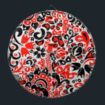 Ukrainisches Volkskunst-Blumenmuster Dartscheibe<br><div class="desc">Folklore-Muster mit ukrainischen Flaggenfarben blau und gelb</div>