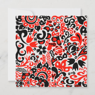 Ukrainisches Volkskunst-Blumenmuster Einladung