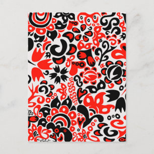 Ukrainisches Volkskunst-Blumenmuster Einladungspostkarte