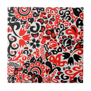 Ukrainisches Volkskunst-Blumenmuster Fliese