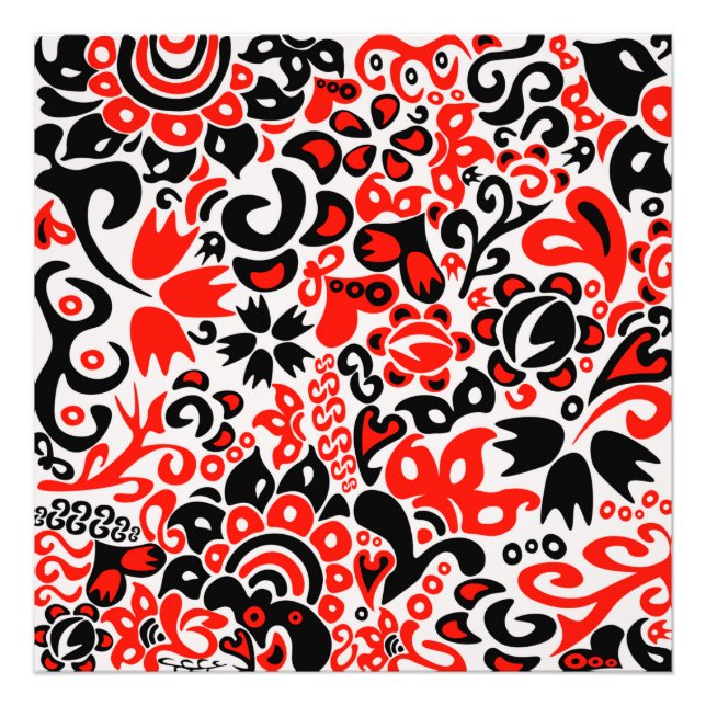 Ukrainisches Volkskunst-Blumenmuster Fotodruck (Vorne)