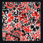 Ukrainisches Volkskunst-Blumenmuster Halstuch<br><div class="desc">Folklore-Muster mit ukrainischen Flaggenfarben blau und gelb</div>